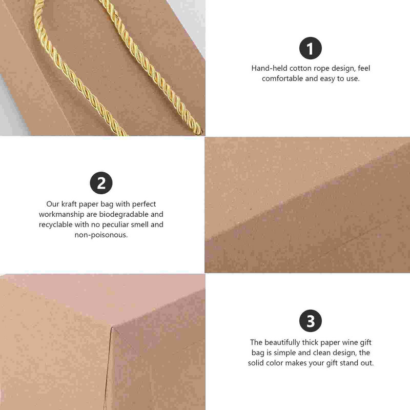 12 papierových vrecúšok na chlieb, darčekové tašky na fľaše, darčekové tašky na remeselné použitie, držiaky na fľaše, kraftové tašky