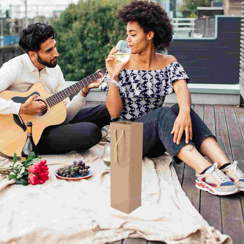 12 papierových vrecúšok na chlieb, darčekové tašky na fľaše, darčekové tašky na remeselné použitie, držiaky na fľaše, kraftové tašky