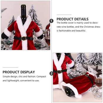 2PCS капачета за бутилки Коледни капаци за бутилки Коледни капаци за бутилки Комплект декорации за бутилки Декорационен костюм