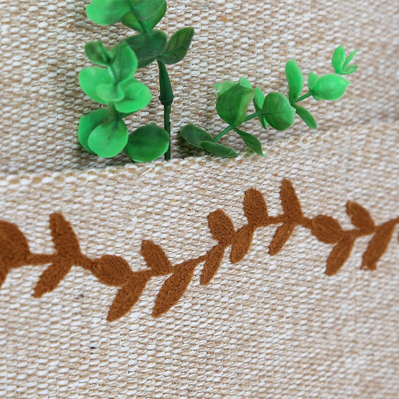 Multifunkčný bavlnený ľanový vyšívaný kryt na práčku, prachotesný kryt na chladničku s úložným vreckom, 55*135CM/70*170CM