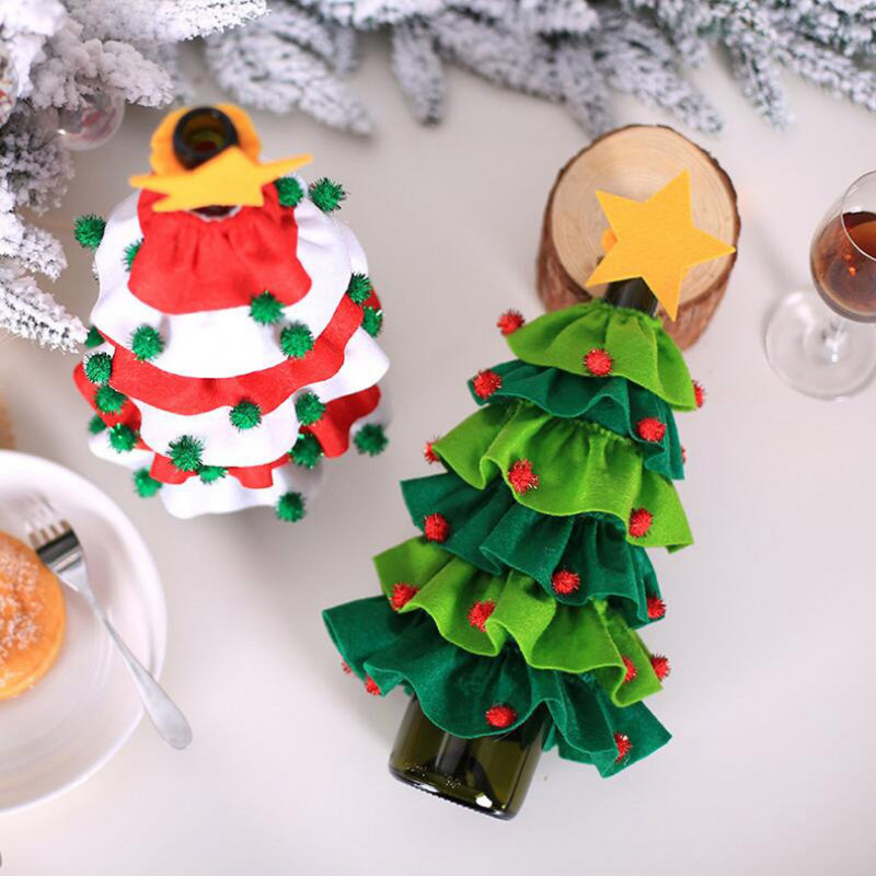 Poklon vrećice za vino za boce vina Božićni božićni ukrasi Stol za boce Festivalsko drvce Vino Ogromne čaše za vino s drškom