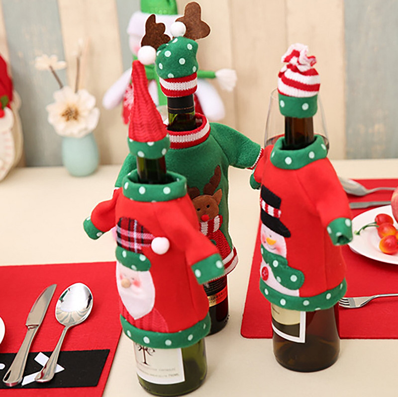 Dizajn džempera s čepom za božićnu bocu vina Djed Snjegović Božićna kućna zabava Čaše za vino Čaše za vino u boci Nelomljive
