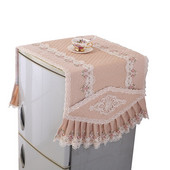 Kryt chladničky s jednými dverami, prachový kryt z čipkovanej látky, zahusťovací viacúčelový prachotesný kryt vhodný pre väčšinu práčok chladničiek