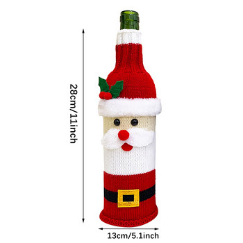 Ποτήρια κρασιού ανθεκτικό πουλόβερ μεταφοράς Κάλυμμα κρασιού για μπουκάλι χειροποίητο πουλόβερ Wine Cute Christmas Stemless Wine Glass Christmas
