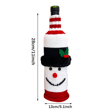 Чаши за вино Издръжлив пуловер за носене Покривало за вино за бутилка Ръчно изработен пуловер Вино Сладка коледна чаша за вино без дръжки Коледа
