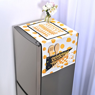 Poklopac za prašinu s plavim geometrijskim cvijetom za veliki frižider koji se postavlja jedan pored drugog, europska krpa za prašinu Pristaje na hladnjak s križnim vratima/4 vrata