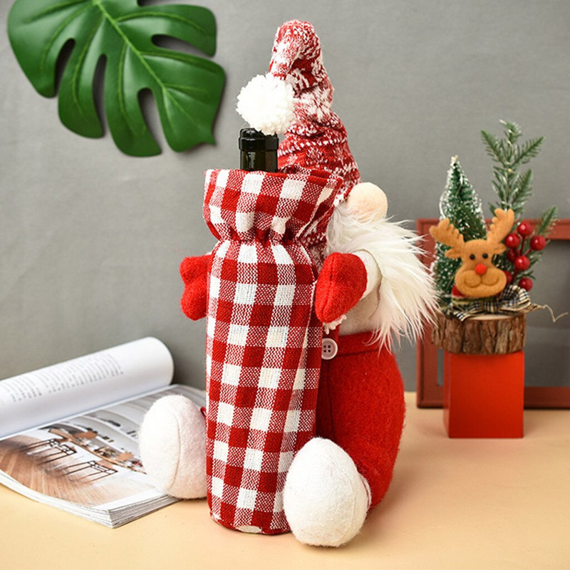 Zones Pahar de Vin Desene Animate de Crăciun Moș Crăciun Acoperire Geanta pentru Sticla de Vin Festival Decorare Masă Vasă Mare pentru Pahar de Vin