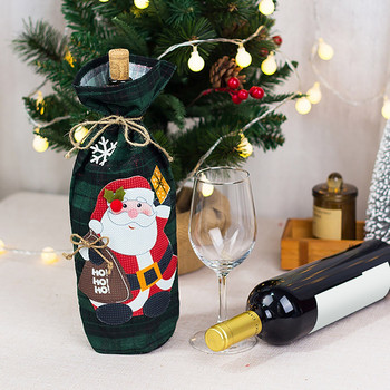 Χριστουγεννιάτικα Διακοσμητικά Λινάτσα Μπουκάλι Κρασιού Τσάντα Κόκκινο Μπουκάλι Κρασιού Διακόσμηση Χριστουγεννιάτικο Σετ μπουκάλι κρασιού Ταξίδι κρασιού