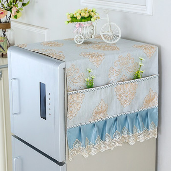 1 τμχ έπιπλα σπιτιού ψυγείου επάνω κάλυμμα σκόνης ψυγείου πετσέτα αποθήκευσης τσάντα οικιακής δαντέλας κάλυμμα ψυγείου πανί ψυγείου