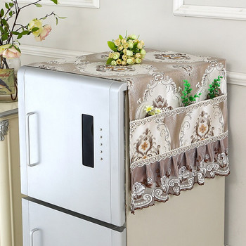 1 τμχ έπιπλα σπιτιού ψυγείου επάνω κάλυμμα σκόνης ψυγείου πετσέτα αποθήκευσης τσάντα οικιακής δαντέλας κάλυμμα ψυγείου πανί ψυγείου