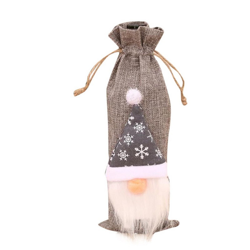 Krabice na sťahovanie vína Vianočné dekorácie na fľaše Kreatívne sady dekorácií Vianočné dekorácie do domácnosti s vínom Vianočná čiapka s fľašou vína