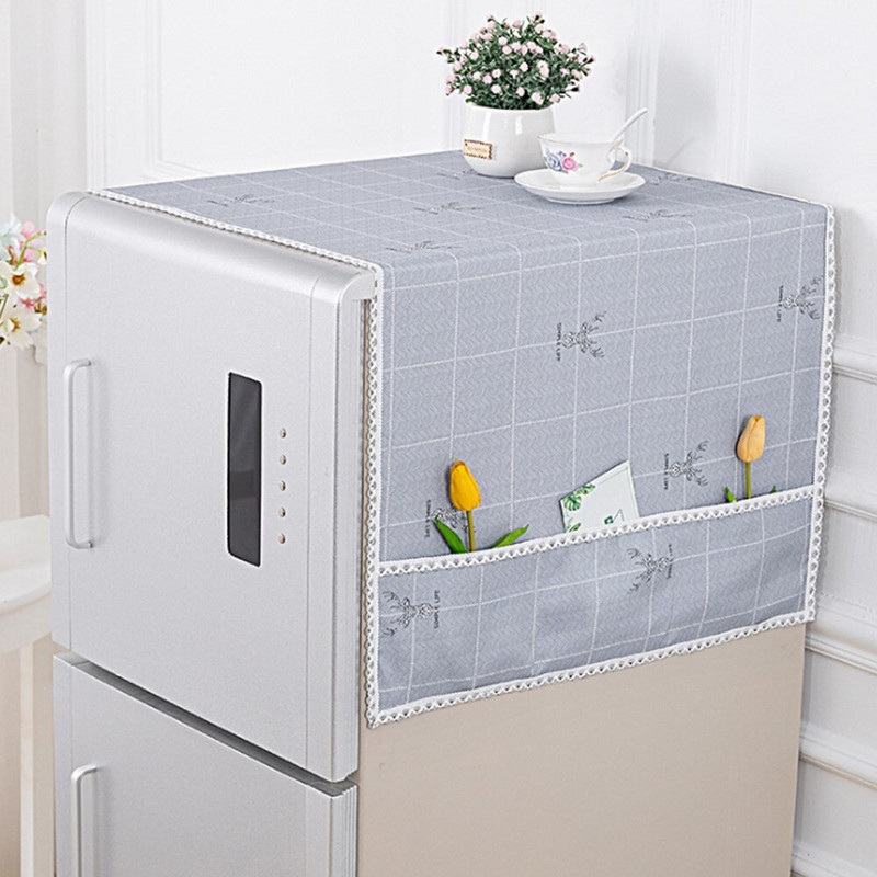 Polyesterový prachotesný kryt na chladničku, vrecko na chladničku, viacúčelová handrička na prach, domáci textil, kryt na práčku, úložný priestor pre domácnosť