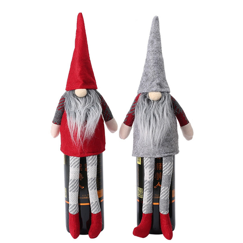 Pahare de vin cu degetul mare pentru sticle de vin Mailer Decoratiuni de Craciun Papusa fara chip Suport pentru sticla de vin Pahar Pahar de vin