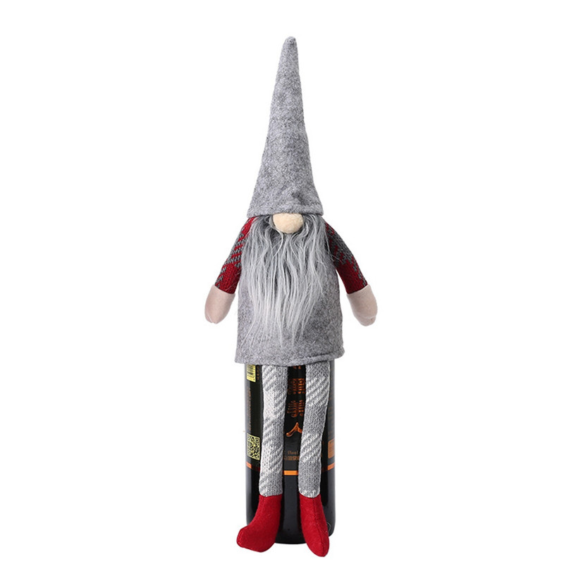 Pahare de vin cu degetul mare pentru sticle de vin Mailer Decoratiuni de Craciun Papusa fara chip Suport pentru sticla de vin Pahar Pahar de vin