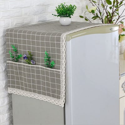 Многофункционален домашен хладилник от памук и лен Прахозащитно покритие Калъф за кърпа Защитен капак за хладилник Кухненски консумативи