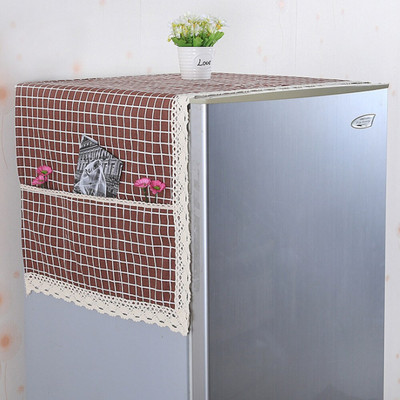 Многофункционален домашен хладилник от памук и лен Прахозащитно покритие Калъф за кърпа Защитен капак за хладилник Кухненски консумативи