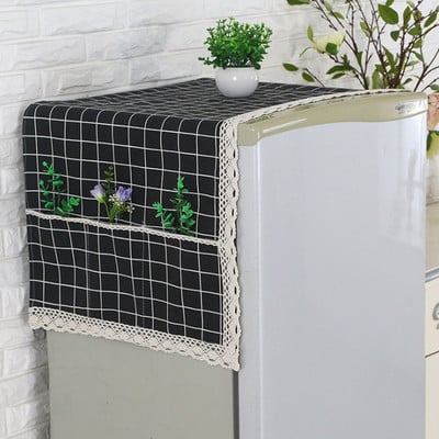 Многофункционален домашен хладилник от памук и лен Прахозащитно покритие Калъф за кърпа Защитен капак за хладилник Кухненски консумативи