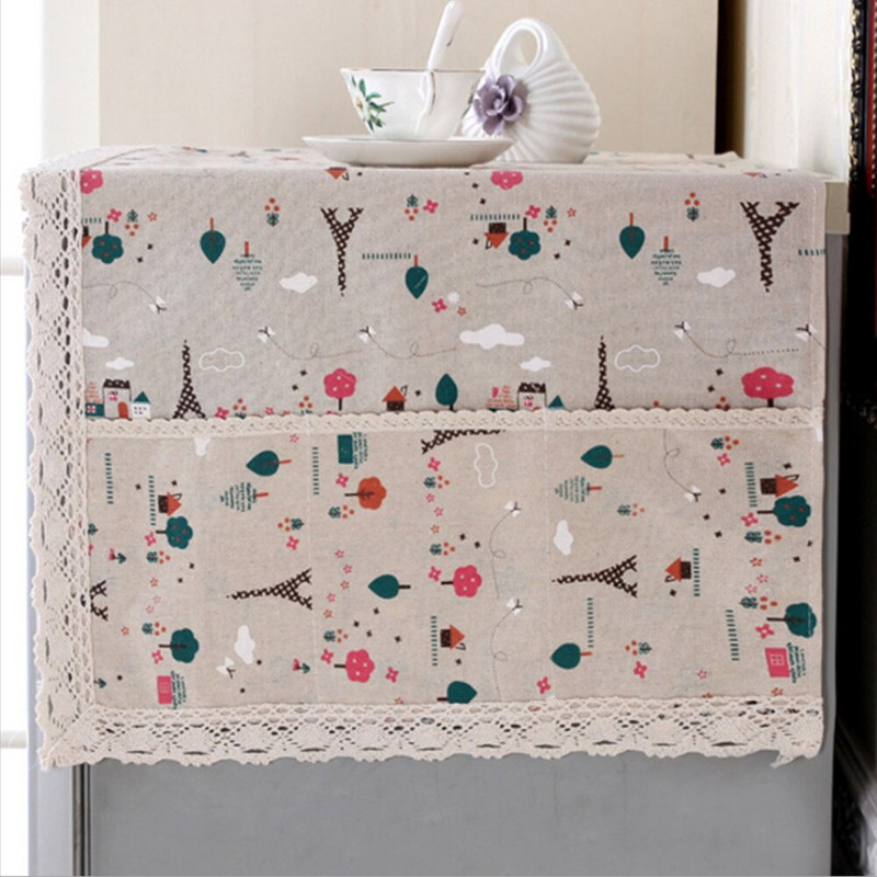 Многофункционален домашен хладилник от памук и лен Прахозащитно покритие Калъф за кърпа Защитен капак за хладилник Кухненски консумативи