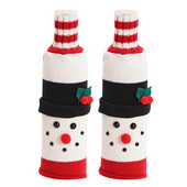 2 bucăți drăguț capac pentru sticla de vin de Crăciun pulover tricotat pentru sticlă de vin pentru petrecere de vacanță, decorare pentru masă de Crăciun