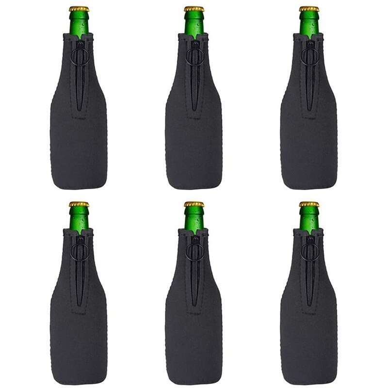 Neoprénový obal na chladič piva, izolačný obal so zipsom na fľaše s objemom 12 oz/330 ml, párty