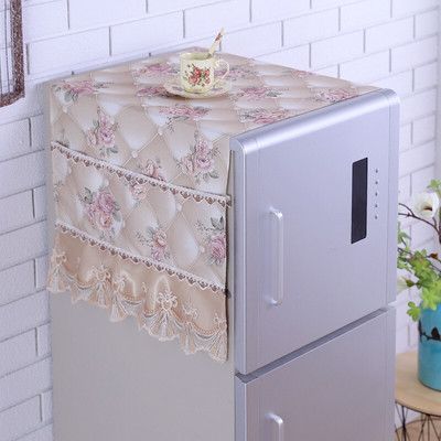 1 бр. плосък памучен плат, процес на печат, бродирана дантела, прахоуловител, капак за хладилник, селски вятър
