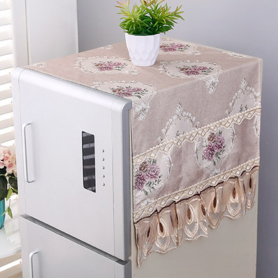 1 бр. плосък памучен плат, процес на печат, бродирана дантела, прахоуловител, капак за хладилник, селски вятър