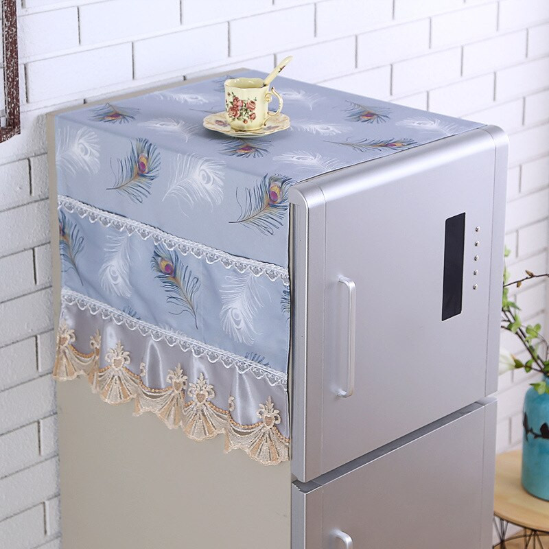 1 бр. плосък памучен плат, процес на печат, бродирана дантела, прахоуловител, капак за хладилник, селски вятър