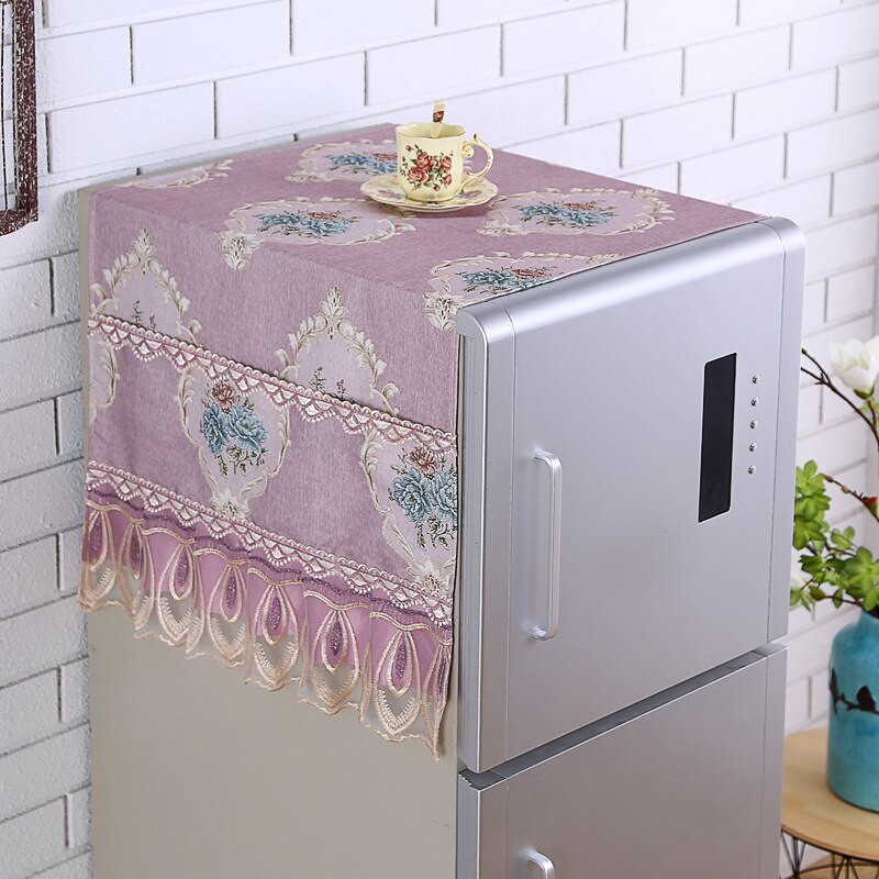 1 бр. плосък памучен плат, процес на печат, бродирана дантела, прахоуловител, капак за хладилник, селски вятър