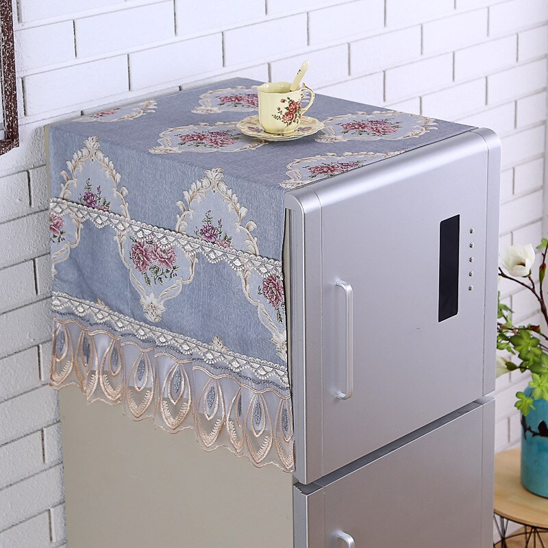 1 бр. плосък памучен плат, процес на печат, бродирана дантела, прахоуловител, капак за хладилник, селски вятър