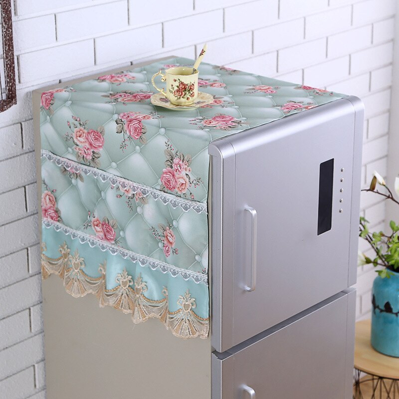 1 бр. плосък памучен плат, процес на печат, бродирана дантела, прахоуловител, капак за хладилник, селски вятър