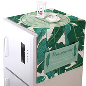 Памучна и ленена чанта за съхранение на хавлиени кърпи за хладилник с една врата Многофункционална модерна проста щампована капачка за прах