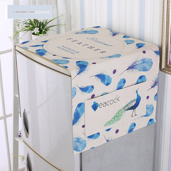 Τσάντα αποθήκευσης πετσετών ψυγείου μονής πόρτας βαμβακερή και λευκά είδη Πολλαπλών χρήσεων Μοντέρνο απλό εμπριμέ κάλυμμα σκόνης