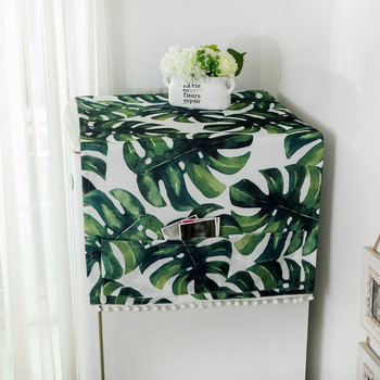 Nordic Waterproof Turtle Leaf Πράσινο Κάλυμμα Ψυγείου για τη σκόνη Κάλυμμα πλυντηρίου ρούχων με επάνω κάλυμμα μικροκυμάτων τσέπης Αποθήκευση σπιτιού