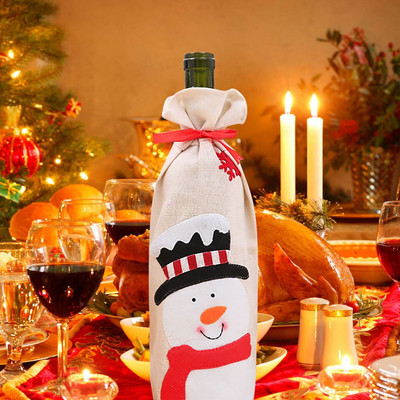 Rechizite de Crăciun Set de sticle de vin roșu Bătrân om de zăpadă Crab roșu Pahare de vin schelet pahar de vin ceramică Deschizător de vin ergonomic