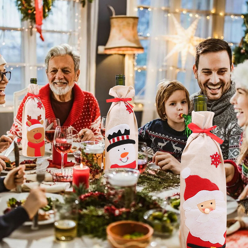 Vianočné potreby Sada fliaš červeného vína Starý muž Snehuliak Červený krab Poháre na víno Kostra Pohár na víno Keramika Ergonomický otvárač na víno