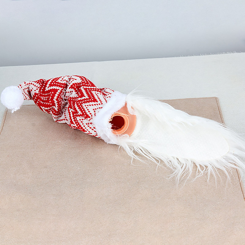 Sticlă de vin Sticlă de vin Crăciun Cap de bătrân nou Cap de sticlă de vin Decorare Pandantiv de Crăciun Tijă Pahare de vin Set de 4