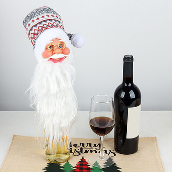 Коледа, нова глава на старец, капачка за бутилка вино, украса, висулка, висулка, вино, подаръчен комплект за мъже, размер за пътуване Бутилки за алкохол