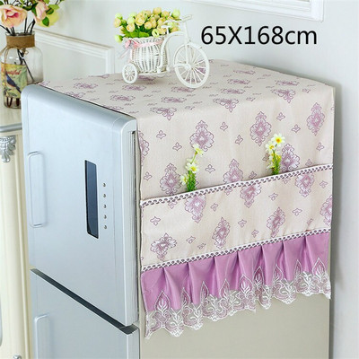 Kryt na chladničku, uterák z látky, jednoduchý otvorený kryt na prach, európsky viacúčelový látkový úložný vak s otvorenými dverami