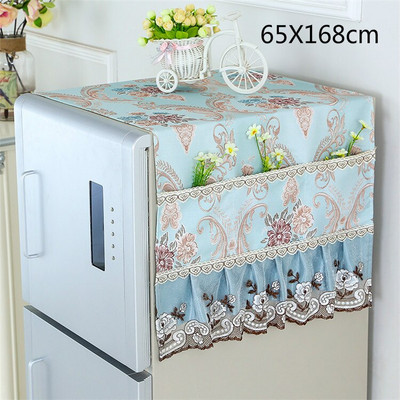 Kryt na chladničku, uterák z látky, jednoduchý otvorený kryt na prach, európsky viacúčelový látkový úložný vak s otvorenými dverami