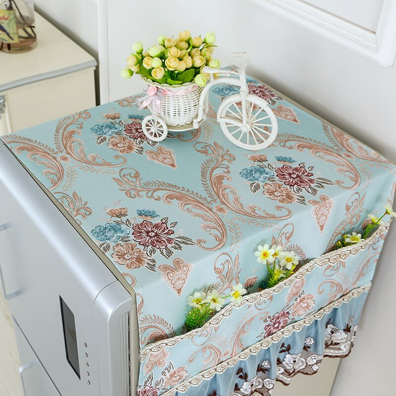 Kryt na chladničku, uterák z látky, jednoduchý otvorený kryt na prach, európsky viacúčelový látkový úložný vak s otvorenými dverami