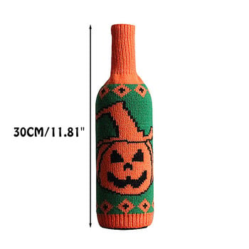 Εξώφυλλο Halloween Decoration Creative Festival Pumpkin Witch Bottle Wine Ski Wine Glasses Πουλόβερ για μπουκάλι κρασιού Κύπελλο σαμπάνιας