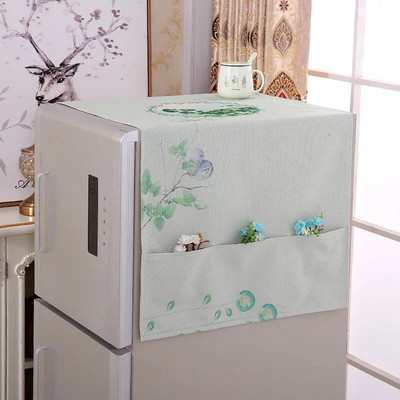Retro Cotton Linen Refrigerator Organizer Single Double Door Fridge cover Drum Washing Machine Dust Cover kitchen Household item