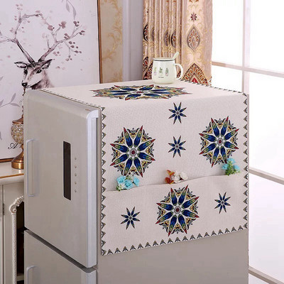 Retro puuvillane linane külmkapp Korraldaja ühe kahekordse uksega külmkapi kate Trummel pesumasin tolmukate köök majapidamistarbed