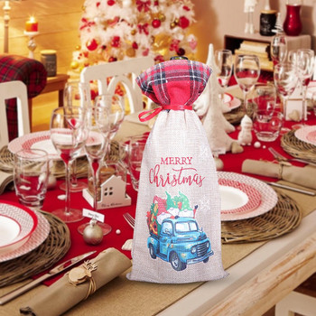 Χριστουγεννιάτικο Σετ Μπουκάλι Κρασιού Μπλε Truck Tether Σετ Κόκκινου Κρασιού Σετ Οικογενειακό Τραπέζι Τραπεζαρίας Φουσκωτό Μπουκάλι Θήκη Wine Chiller Bag