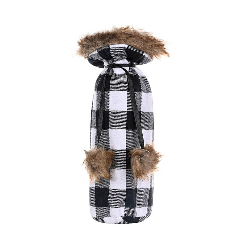 Pahare de vin Racitor pentru sticle de vin cu zăbrele cu pompon curcubeu Geantă pentru sticle de vin roșu și negru Răcitor de vin roșu Pahare de vin mici fără tulpină