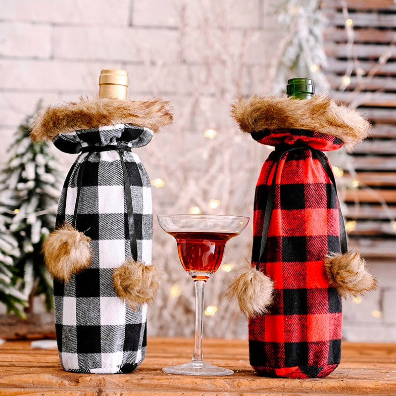 Pahare de vin Racitor pentru sticle de vin cu zăbrele cu pompon curcubeu Geantă pentru sticle de vin roșu și negru Răcitor de vin roșu Pahare de vin mici fără tulpină