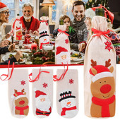 Vianočné potreby vrecko na víno Puffin, sada fliaš červeného vína, starček, snehuliak, vrecko na červené víno pre domácnosť, sada 4 pohárov na víno na stonke