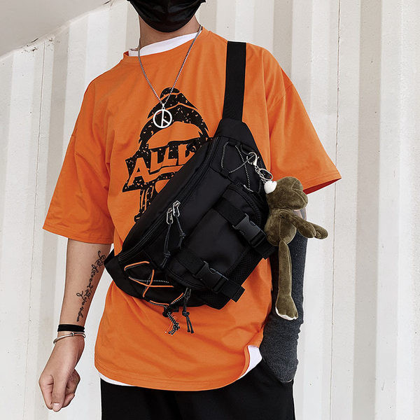 Pánska textilná ľadvinka - biela a čierna farba