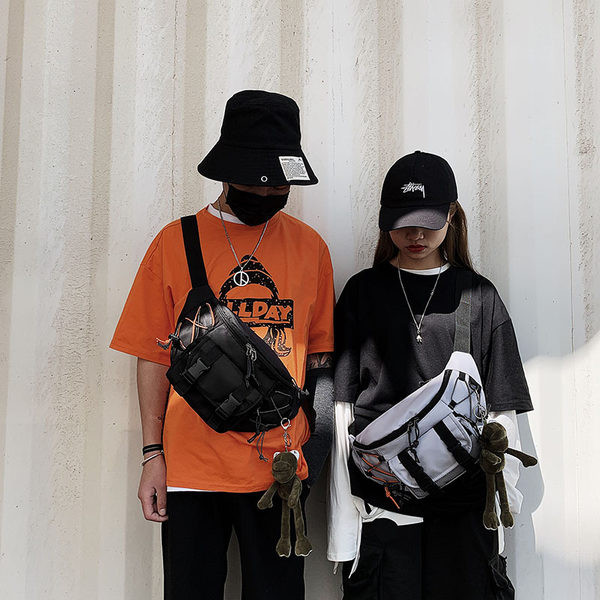 Pánska textilná ľadvinka - biela a čierna farba