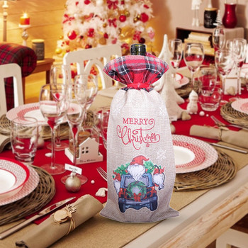 Χριστουγεννιάτικο Σετ Μπουκάλι Κρασιού Μπλε Truck Tether Σετ Σαμπάνια Κόκκινου Κρασιού Οικογενειακή Τραπεζαρία Χριστουγεννιάτικη Διακόσμηση Wine Sensitive